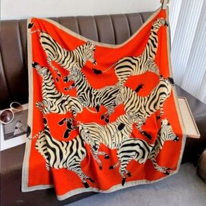Vibrant Zebra Print Scarf